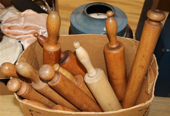 A collection of wooden rolling pins